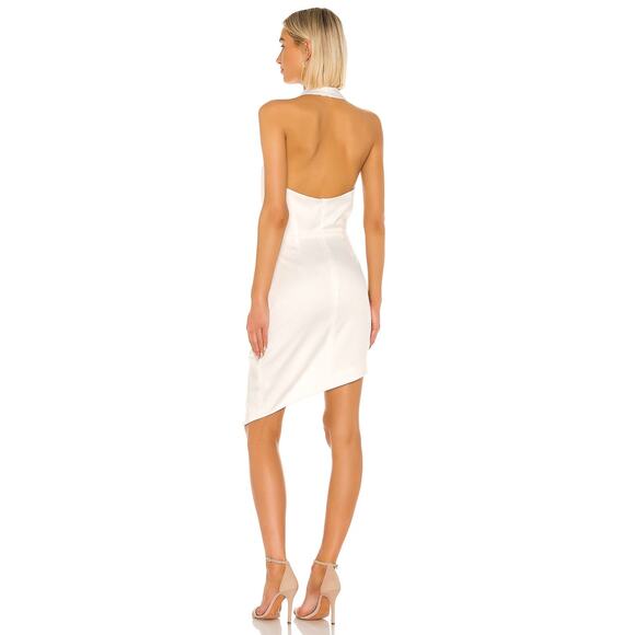 Elliatt Camo Asymmetrical Dress Halter Neck Party Bridal Cocktail White Size M - Picture 3 of 12